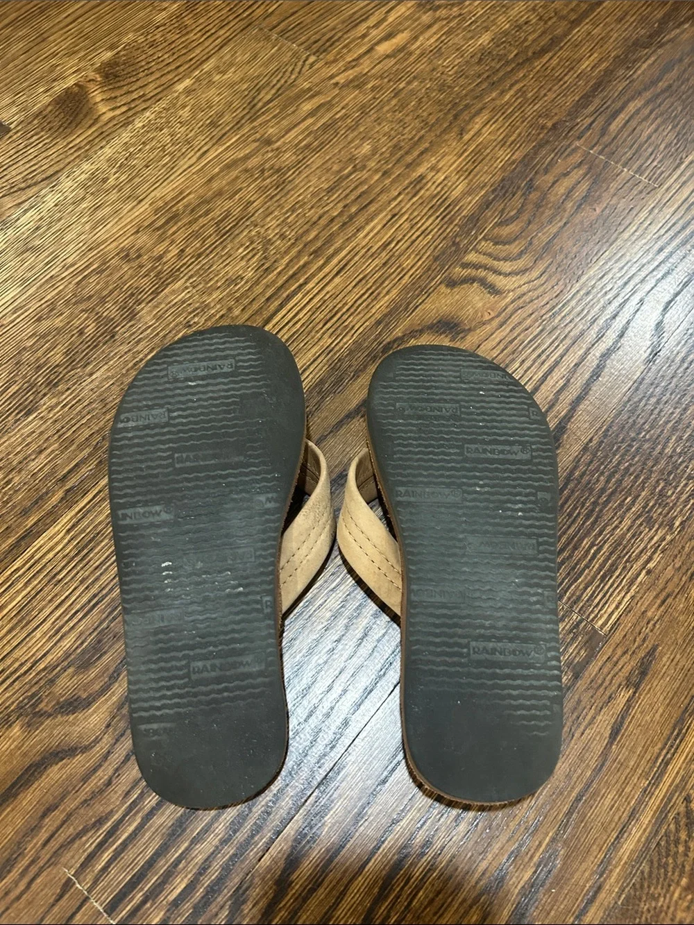 Rainbow Kids Tan Suede Flip Flop Sandals